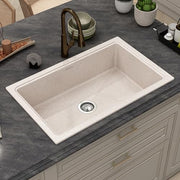 Plantex Quartz Acrylic Kitchen Sink with 10 Years Warranty by Plantex/Undermount Sink for Kitchen/Granite Single Bowl Kitchen Sinks with Coupling (Ultra Brun 32x20 Inches)