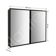 Plantex Aluminium Framed Mirror Box for Bathroom/Double Door Heavy-Duty Steel Body Mirror with Storage - 24x32 Inch, Black