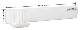 Plantex ABS Plastic Magnetic Hook Rail with J-Shape/Hooks for Wall Without Drilling/Hook Rail Bar for Clothes/Towel/Keys (5 Hooks - White)