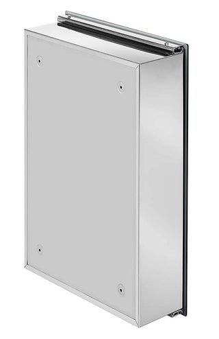 Plantex Platinum Stainless Steel Sliding Mirror Cabinet For Wash Basin/Bathroom/Kitchen Wall/Bedroom Multipurpose & Space Saver (14X20 Inches-Chrome Finish)