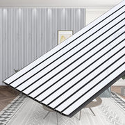 Plantex PVC Wall Panel/Louvers Panel for Wall/3d wall panel for Interior Wall Décor/Eco-Friendly Fluted Panel for Wall/- Pack of 3,Covers - 30 Sq. Ft (White and Black-12 Inch x 10 Ft)