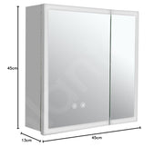 Plantex Luxury LED Mirror Cabinet for Bathroom/304 Grade Stainless Steel Bathroom Cabinet/with Double Door Bathroom Box (18x18 Inch-LED & Defogger/Chrome/Double Door)