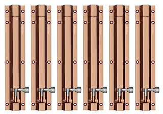 Plantex Stainless Steel 8 inch Tower Bolt/Tower Bolt for Home,Offices Doors and Windows/Tower Bolt for Main Door/Door Latch/Kundi/Chitakini/Door Latch for Windows (Rose Gold, Pack of 6)