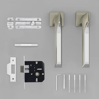 Plantex Heavy Duty Door Lock for Bathroom/Balcony/Office with Baby Latch/Mortise keyless Door Lock (7082 – Satin White & Chrome Finish)