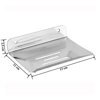 Plantex Stainless Steel Soap Holder for Bathroom and Wall/Soap dish/Soap Stand/Bathroom Accessories (Pack of 4)
