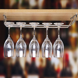 Plantex Wine Glass Rack/Holder Upside Down Glass Hanging Organizer/Glass Hanging Stand for Pubs/Kitchen/Bars (Double Line / 16 x 9 Inches)