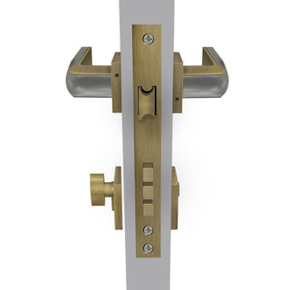 Plantex Heavy Duty Door Lock Bathroom Door Lock/Mortise Keyless Handle Set for Home/Bathroom/Store Room/Balcony/Office with Baby Latch – Bathroom Accessories (7086 – Brass Antique/Satin Black)