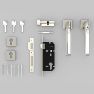 Plantex Triple Security Door Lock for Home/Main Door Lock Set with 3 Years of Warranty/Mortise Lock for Door with Brass Lock Body & Cylinder(7082 - Satin White & Chrome)