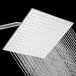 Plantex Stainless Steel Shower head for Bathroom 12 x 12 inch with Water Saving Techonology/Rain Flow Overhead Shower without Arm/Bathroom Shower - (Sandwich-Chrome)