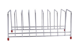 Plantex Stainless Steel Square Plate Rack/Dish Rack/Thali Stand/Dish Organizer Stand/Plate Fixer/Plate Holder (Chrome)