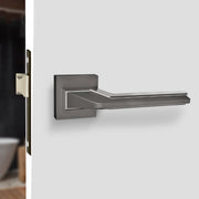 Plantex Zink Alloy & Brass Heavy Duty Door Lock Bathroom Door Lock/Mortise Keyless Handle Set For Home/Bathroom/Baby Latch (Satin Black Matt), Pull Handle
