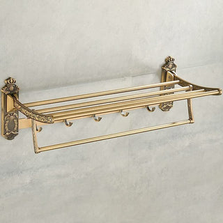 Plantex Antique Aluminum Folding Towel Rack for Bathroom/Folding Towel Stand/Hanger/Bathroom Accessories (24 Inch)