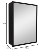 Plantex Bathroom Cabinet with Mirror/Aluminium Framed Bathroom Cabinet Storage/Mirror Cabinet for Bathroom Wall/Bathroom Organiser Cabinet (16x24 Inch, Black)