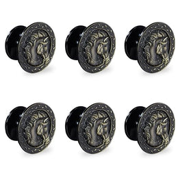 Plantex Horse Face Knobs for Drawer/Kitchen Cabinet Knobs/Pulls Handles Knobs for Wardrobe Kitchen/Round Drawer Pulls and Knobs- Pack of 6 Pieces (Rose Gold)
