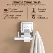 Plantex 304 Grade Stainless Steel Robe Hook/Cloth-Towel Hanger/Door Hanger Hook/Bathroom Accessories - Darcy (Chrome)
