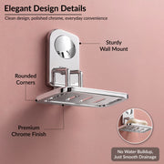 Plantex Stainless Steel Single Soap Holder for Bathroom/Soap Dish Holder Wall Mounted/Bathroom Accessories - Dream (Chrome)