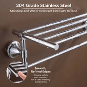 Plantex 304 Grade Stainless Steel Towel Rack for Bathroom/Towel Stand/Hanger/Bathroom Accessories - Niko (18 Inch-Chrome)