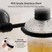 Plantex 304 Grade Stainless Steel Handwash Holder for Wash Basin Liquid Soap Dispenser/Bathroom Accessories - Niko (Black)