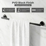 Plantex J4 Stainless Steel 24 Inch Single Towel Rod for Bathroom/Towel Holder in Bathroom/Towel Holder/Bathroom Accessories (PVD Black Finish) Angel