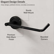 Plantex Stainless Steel Black Powder Coating Bathroom Toilet Paper Holder/Toilet Tissue Holder for Washroom/Kitchen/Bathroom Accessories (Black)