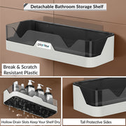 Plantex Premium Self Adhesive Bathroom Shelf/Storage Box for Bathroom/Plastic Shelf for Bathroom/Multi-Purpose Storage Racks for Kitchen/Bathroom Accessories Rack–Pack of 2(White)