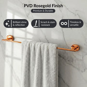 Plantex J4 Stainless Steel 24 Inch Towel Rod for Bathroom/Towel Holder in Bathroom/Towel Holder/Bathroom Accessories (PVD Rose Gold Finish) Onix