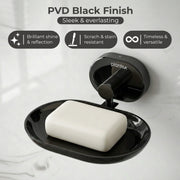 Plantex J4 Stainless Steel Wall Mounted Soap Holder for Bathroom/Soap Holder for Kitchen/Soap Stand for Bathroom/Bathroom Accessories (PVD Black Finish) Onix