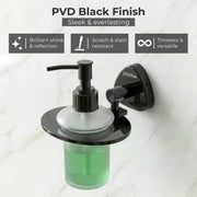 Plantex J4 Stainless Steel Liquid Soap Dispenser/Shampoo Dispenser for Wash Basin/Hand Wash Dispenser Wall Mounted/Bathroom Accessories (PVD Black Finish) Angel