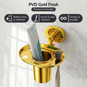 Plantex J4 Stainless Steel Toothbrush Holder for Bathroom/Toothbrush Stand for Bathroom/Tumbler Holder/Bathroom Accessories (PVD Gold Finish) Onix