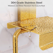 Plantex 304 Grade Stainless Steel Tissue Paper Roll Holder/Toilet Tissue Holder with Mobile Stand/Bathroom Accessories (Crystal, PVD Gold)