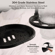 Plantex 304 Stainless Steel Soap with Tumbler Holder/Soap Stand/Soap Holder/Tooth Brush Holder/Bathroom Accessories (Niko - Black)