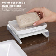 Plantex Stainless Steel and ABS Single Soap Dish for Bathroom/Soap Stand/Soap Holder/Bathroom Accessories - Table Top (Chrome & ABS)