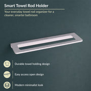 Plantex 20 Inch Acrylic Towel Hanger for Bathroom/Towel Rod for Kitchen/Napkin Holder/Stand/Towel Bar for Bathroom - Pack of 1 (VIG-126, Grey)
