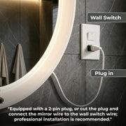 Plantex Resin Frame LED Bathroom Mirror/Designer Mirror for Living Room/Bathroom Mirror with LED Light/Dressing Room - Oval Shape (White, 32 x 24 Inch)