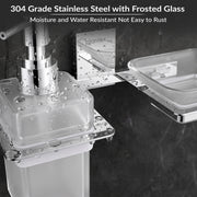 Plantex 304 Grade Stainless Steel Soap Dish/Glass Soap Holder/Liquid Soap Dispenser/Shampoo Dispenser for Bathroom/Bathroom Accessories (Crystal -Chrome)