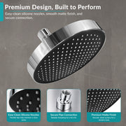 Plantex ABS 12 Inch Round Head Shower/Overhead Rain Shower/Shower for Home/Hotel/Adjustable Shower Head for Bathroom - Pack of 1 (Chrome, D615)