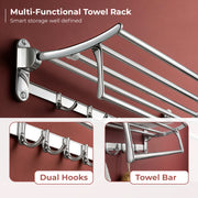 Plantex Stainless Steel Towel Holder in Bathroom/Towel Holder/Bathroom Towel Hanger for Wall/Towel Rack/Bathroom Accessories (24 Inch) Chrome Finish
