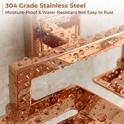 Plantex 304 Grade Stainless Steel Dual Soap Holder for Bathroom/Double Soap Dish/Stand/Soap Case/Bathroom Accessories - Decan (Rose Gold)
