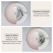Plantex Wash Basin/Ceramic Table Top Wash Basin/Designer Countertop Basin for Bathroom/Restaurants/Hotel (Pink & Gold - 16.5 x 16.5 x 4 Inch)