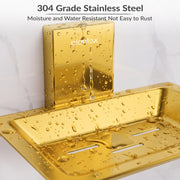Plantex 304 Grade Stainless Steel Soap Dish/Soap Holder/Soap Stand/Soap Case/Soap Storage for Bathroom/Bathroom Accessories - Crystal (PVD Gold)