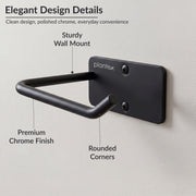 Plantex Stainless Steel Toilet Paper Roll Holder/Wall Mounted Toilet Holder Roll Holder for Bathroom/Kitchen/Bathroom Accessories - Wall Mount (Black)
