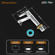 Plantex Pure Brass Pillar Cock Tap for Basin with Teflon Tape/Single Lever Basin Tap/Tabletop Wash Basin Tap/Faucet for Wash Basin (Dol-2301, Chrome)