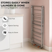 Plantex Cloth Stand for Home/Stainless Steel Foldable Colth Stand/Double Layer Cloth Drying Rack for Balcony - Pack of 1 (Bloom, Chrome)