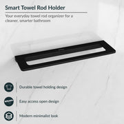 Plantex 20 Inch Acrylic Towel Hanger for Bathroom/Towel Rod for Kitchen/Napkin Holder/Stand/Towel Bar for Bathroom - Pack of 1 (VIB-126, Black)