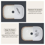 Plantex Ceramic Table Top Wash Basin/Washbasin/Countertop Wash Basin for Bathroom/Living Room(NC-482, 14 x 10 x 5 Inch)