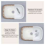 Plantex Ceramic Basin for Bathroom/Table Top Ceramic Wash Basin/Washbasin for Bathroom (14 x 10 x 5 Inch)