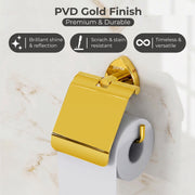 Plantex J4 Stainless Steel Toilet Paper Holder for Bathroom/Tissue Holder for Washroom/Toilet roll Holder for Wall Mounted/Bathroom Accessories (PVD Gold Finish) Angel