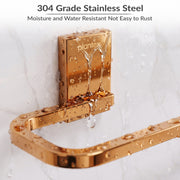 Plantex 304 Grade Stainless Steel Napkin Holder for Wash Basin/Towel Holder for Bathroom/Towel Holder/Towel Ring/Bathroom Accessories - Crystal (PVD Rose Gold)