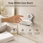 Plantex Stainless Steel Bathroom Accessories Set/18 Inch Folding Towel Rack/Towel Stand/Hanger/Napkin Ring/Tumbler Holder/Soap Dish(Royal Combo of 4)