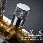 Plantex 5 Way Thermostatic Shower Diverter/Pure Brass Concealed & Exposed 5-Outlet Mixer Valve Body/Multi-Function Bathroom Diverter with Button Control - (Kubix Primium-2589)